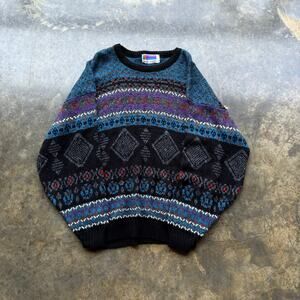 Crazy Vintage Sweater Graphics Pattern Knit
